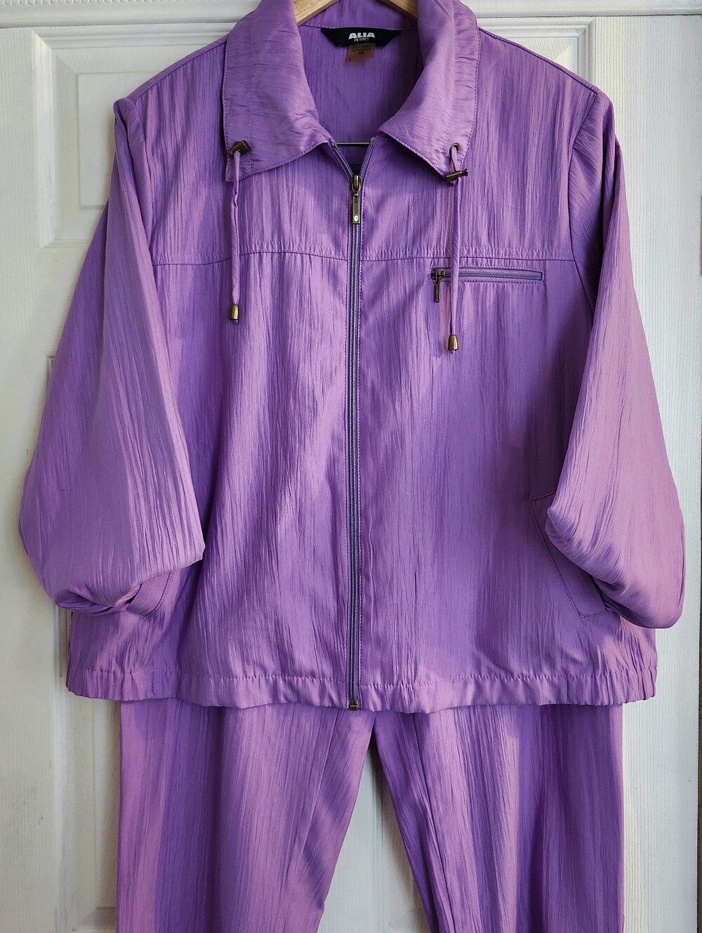 Alia Petites Lightweight Purple Zip-Front Jacket And Pants